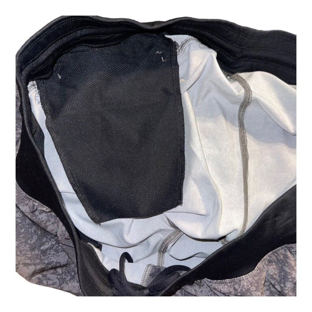 Zella Core Stretch Woven Shorts Men XL Dark Gray Marble Print Pull On Drawstring - Picture 7 of 10